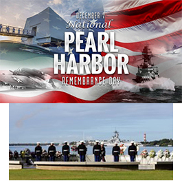 Pearl Harbor Remembrance Day graphic and ceremony
