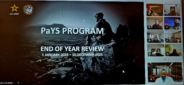 Army PaYS Program virtual End-of-Year team meetings