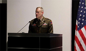 COL Soyka provides remarks during the signing ceremony
