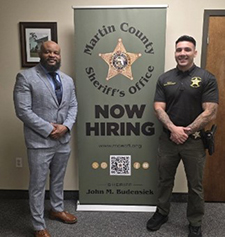 Victor with Martin County Sheriff’s Detective Michael Bravo Victor with Martin County Sheriff’s Detective Michael Bravo