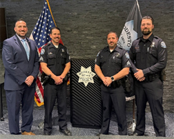Roy, Sergeant Shane Castro, Sergeant Frank Inacio, and Detective Jacob Hook, Modesto PD

