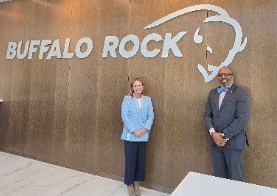 Samuel with Melanie Gee, Executive Director of Recruiting and Talent Development, Buffalo Rock