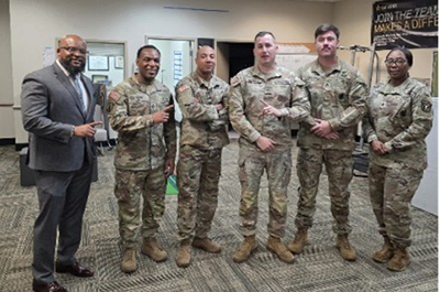 Victor and recruiters from West Jacksonville Recruiting Office