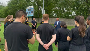 Samuel with ROTC cadets
