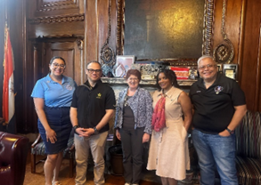 Ms Tatiana Diaz, HR Director, Mr. Michael Falvo, Social Media, Albany BN. Kathy Sheehan, Mayor City of Albany, NY. Ms. Crancena Ross, Army PaYS Marketer, and Mr. Lopez Santos, APA Chief