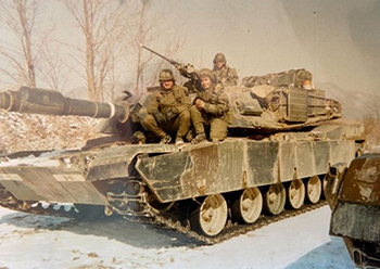 Kevin during tank maneuver training South Korea