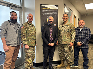 LTC Marshall McGurk, Major Luque, MMA Chief John Flores and Social Media MGR with Army PaYS Market Analyst Alfredo Harris.

