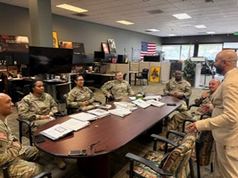 Alfredo briefs the Upland Recruiting Station Alfredo briefs the Upland Recruiting Station