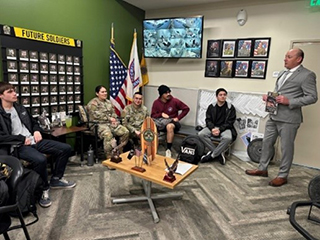 Matthew Green talked with Army Recruiters and Future Soldiers at the Barstow Army Recruiting Center