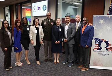 GEN Brito and Judge Samaniego with HR Director Ms. Jocelyne Fabela (center) and El Paso County HR Division