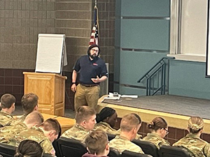 Mr. Carter briefs the Fargo RSP Detachment on the PaYS Program as well as getting the RSP Warriors enrolled into the Program.