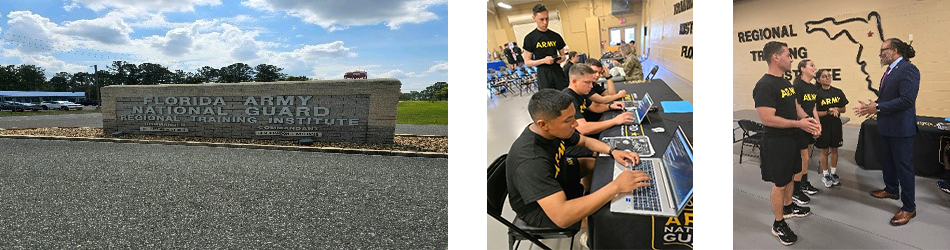 Samuel visiting the FLARNG Recruiting and Retention Battalion