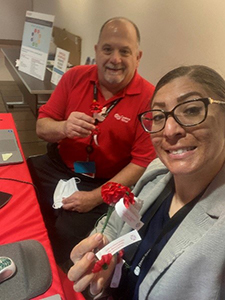 Cedars Sinai staff proudly wear the poppies on their badge lanyards Cedars Sinai staff proudly wear the poppies on their badge lanyards