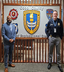 Victor Fleming with Lt. B. Trulove at the Cobb County Police Department Victor Fleming with Lt. B. Trulove at the Cobb County Police Department