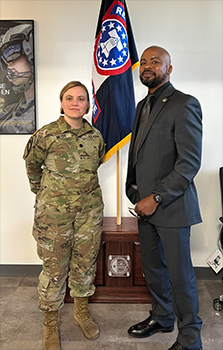 Marketing Analyst Frank McNeil with Deputy Commanding Officer LTC Terri K. Meyer, 5th U.S. Army Recruiting Brigade Marketing Analyst Frank McNeil with Deputy Commanding Officer LTC Terri K. Meyer, 5th U.S. Army Recruiting Brigade