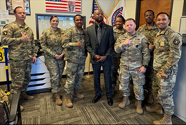 Marketing Analyst Frank McNeil and recruiters from the Forum Army Recruiting Station, San Antonio, Texas Marketing Analyst Frank McNeil and recruiters from the Forum Army Recruiting Station, San Antonio, Texas