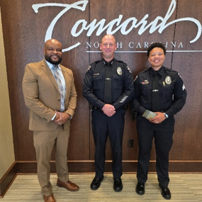 Victor with Chief Hughes and SGT Missouri, Concord Police Department Victor with Chief Hughes and SGT Missouri, Concord Police Department